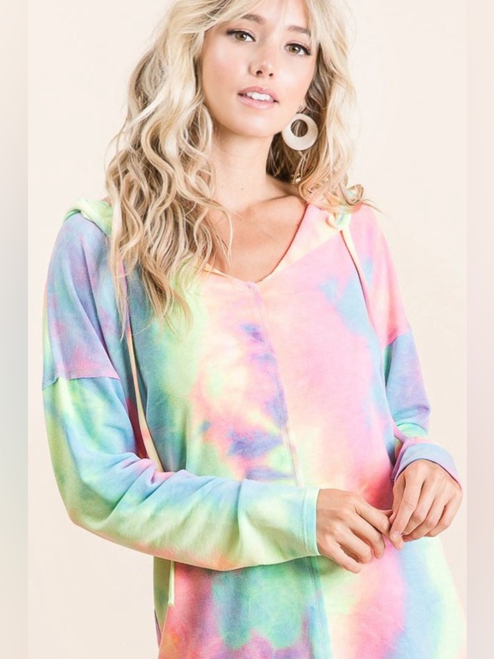 BiBi Tie Dye Terry Long Sleeve Hoodie - Picture 9 of 15